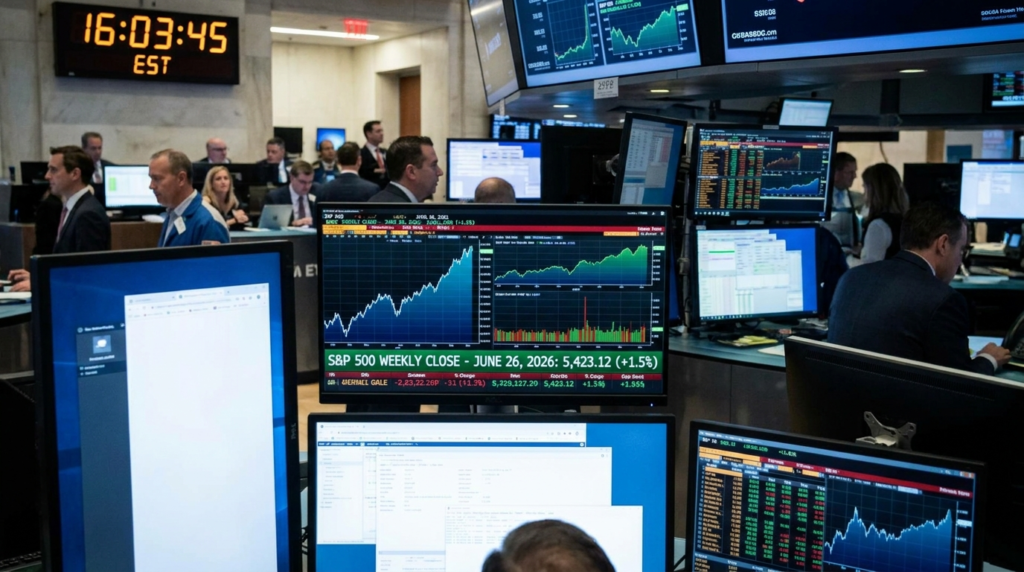 S&P 500 stock market weekly close June 2026 Wall Street finance
