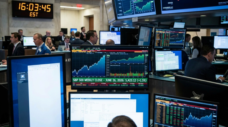 S&P 500 stock market weekly close June 2026 Wall Street finance