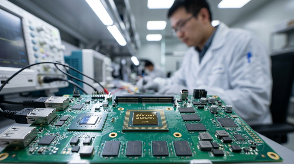 Micron stock AI memory semiconductor chip surge Q3 2026