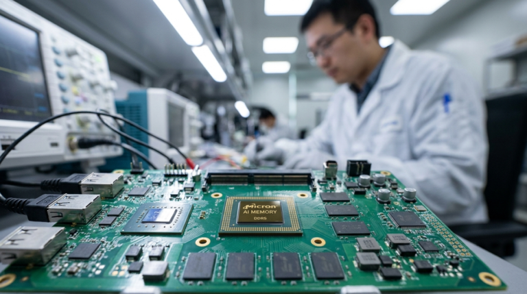 Micron stock AI memory semiconductor chip surge Q3 2026