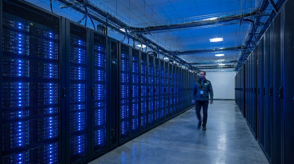 Meta Compute data center server racks powering Meta's new AI cloud business